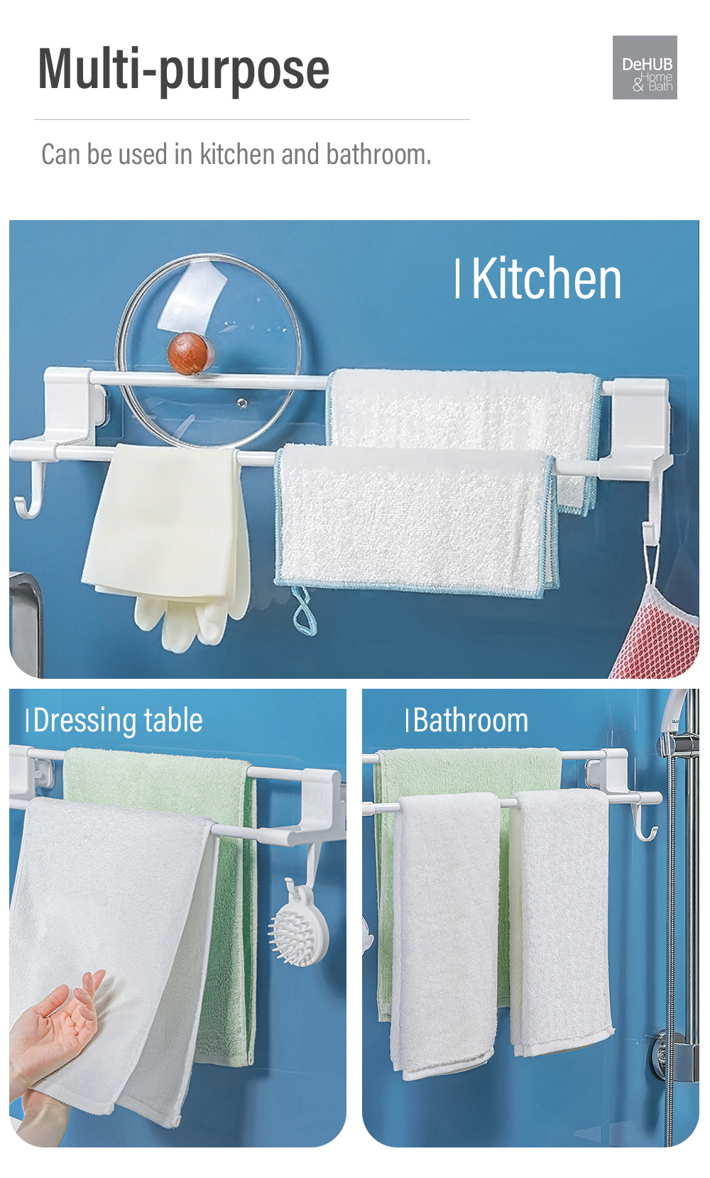 KOREA DeHUB Vacuum Pad Towel Hanger-8